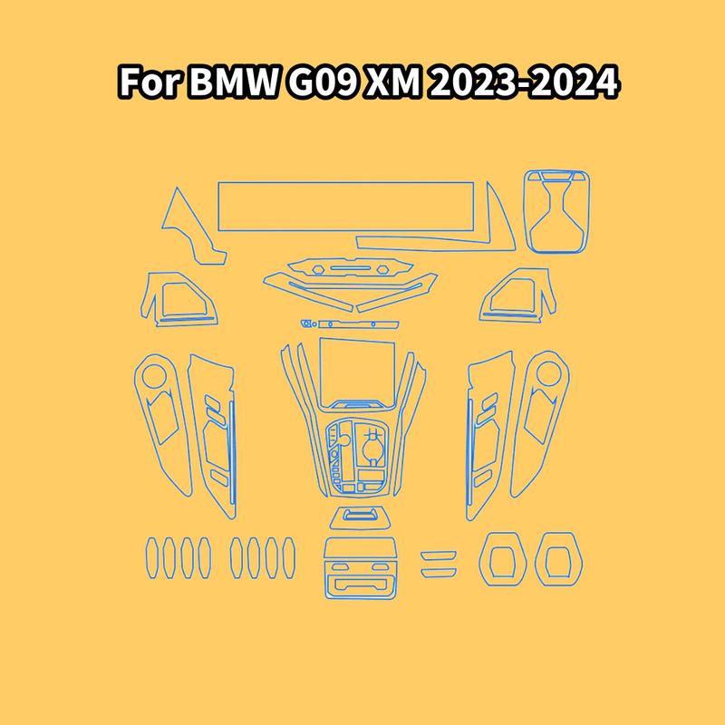 Anti-scratch Car Door Center Console Media Dashboard Navigation TPU Protector Film For BMW G09 XM -2024 Car Accessories
