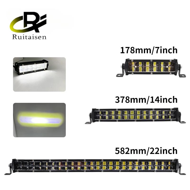 5.5" 13.7" 21.8'' 6D lens LED Bar for Off Road barra LED 4x4 Work Light bar Double Row Light Driving Front bumper Grille