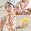 Cute 2 In 1 Foldable Travel Toothbrush Portable Toothpaste Storage Soft Bristle Toothbrush with Bear Dust Cover