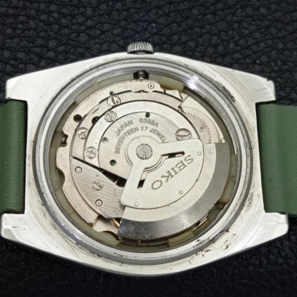 SEIKO 5 AUTOMATIC 6309A JAPAN MENS VINTAGE BLACK COLOR DIAL WATCH a701496-5 R206b-a701496