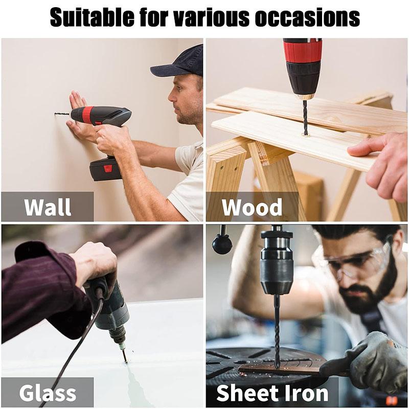 10 Pieces of Concrete Drill Bit Kit, suitable for Glass Plastic Wood Brick Tungsten Carbide Drill Hard Alloy Cross Drill Bits