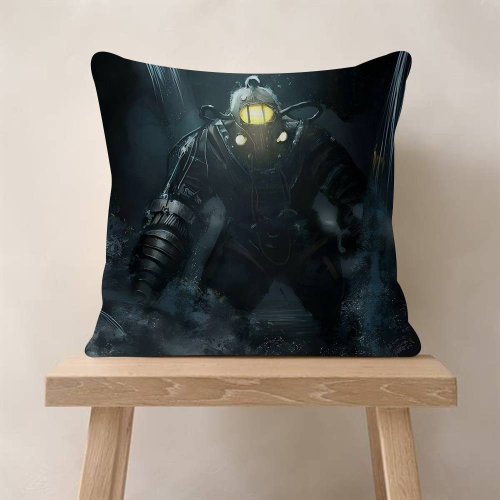 PC BioShock Game Cushion Cover Car Throw Pillow Case For Sofa Car Christmas Gift