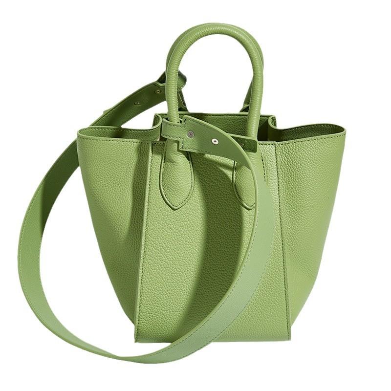 Leder Damen Tasche Flügeltasche Eimer Tasche Nische Exquisite Tragbare Vielseitige Messenger Gemüse Korb Tasche