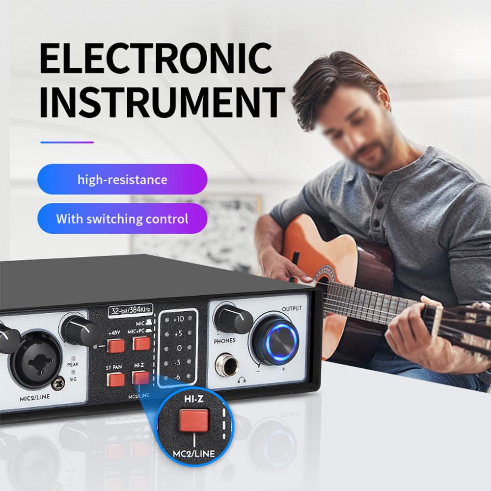 2 In 2 Out Mixer Recording Sound Card Mixing Console Track Separation External Sound Card Computer Recording Driver