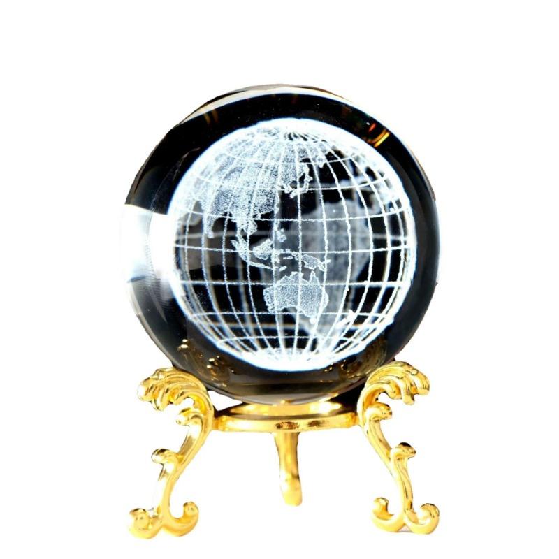 Kryształowa kula 3D ze stojakiem planeta grawerowany laserem układ słoneczny globus prezent astronomiczny prezent urodzinowy szklana kula dekoracja wnętrz