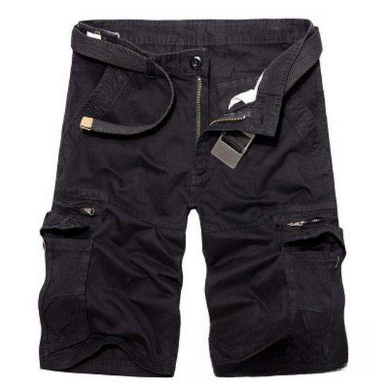 Pantaloni scurți cargo lungi de plajă pentru bărbați cu buzunare multiple, croială largă, mărimi mari disponibile