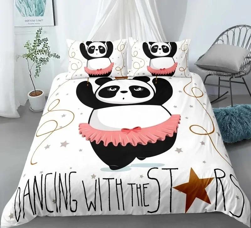 Luxury New 3D Print Panda Comfortable Duvet Quilt Cover Pillowcase Bedding Set Children Bedroom Decoration Home Textile