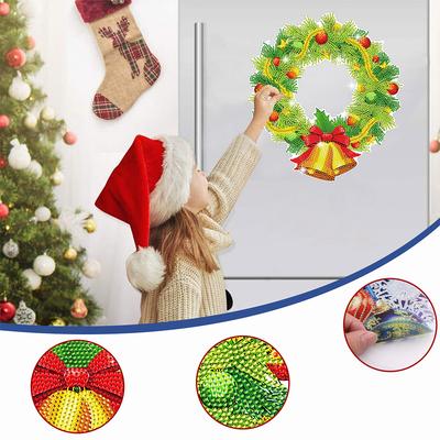 Speciaal gevormde Diamond Art Schilderij Guirlande Kit Kransen Klokken Kerst Decoratie Diamond Painting Hangende Krans Cadeau geven Konijn