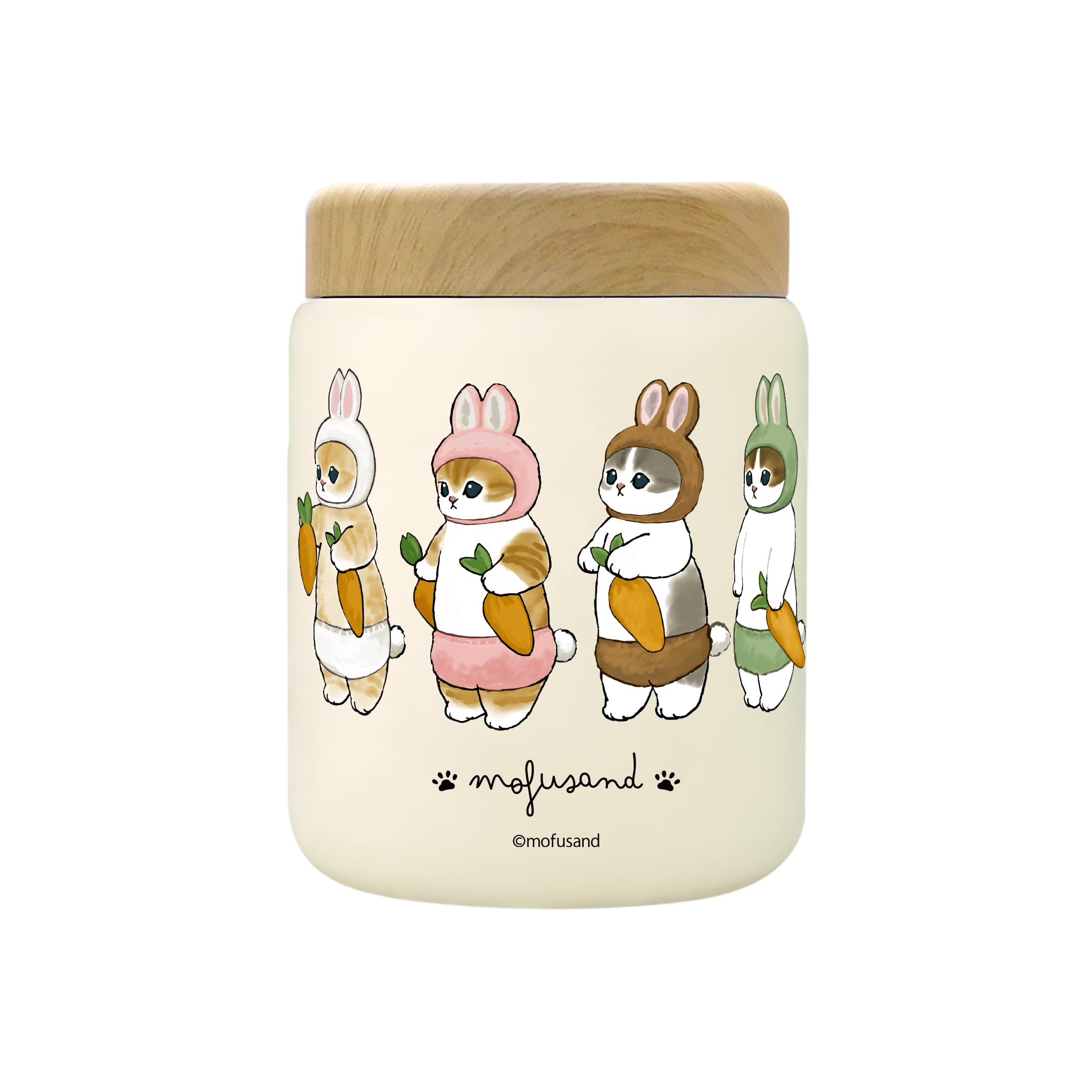 

mofusand Суп из нержавеющей стали 400 мл Ланч Сохраняет еду горячей или Идеально подходит для поездок на работу или Милая кошка Вакуумный герметичный горшок, (Усанян) Банка, Холодный, Школа, Дизайн,