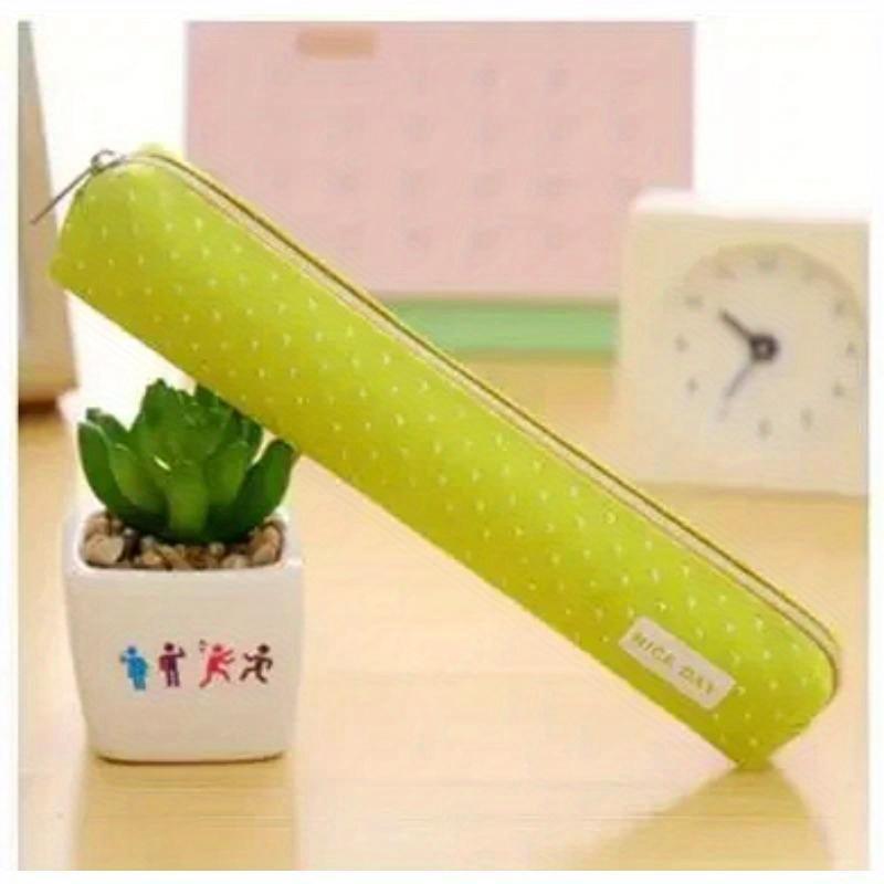 1 Pcs Cute Candy Color Pencil Dot Canvas Pen Bag Stationery Pouch For Girls Gift Office School Supplies