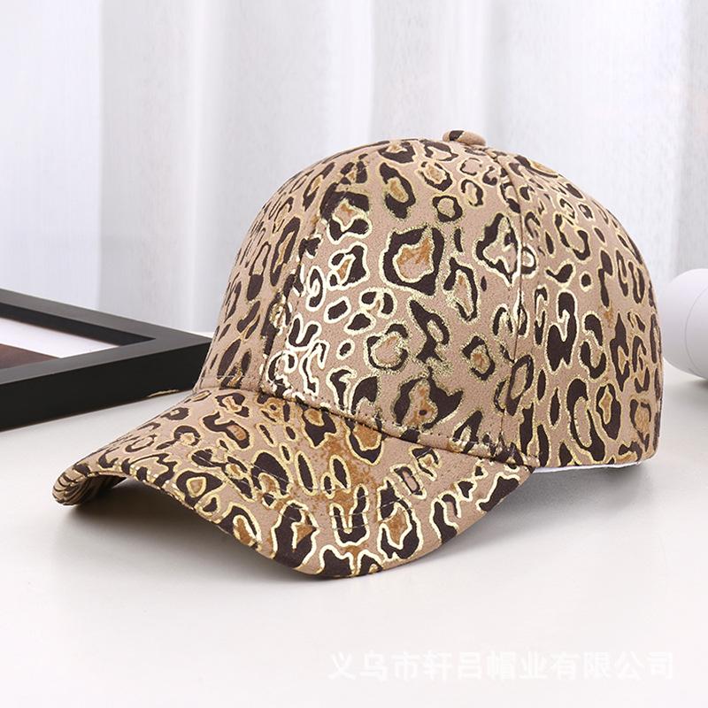 New leopard print bronzing pattern baseball cap men's and women's spring and autumn outdoor sunscreen visor couple hat