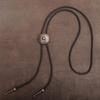 6Pieces Southwestern Styles Men's Bolo Tie with Cow Skull Star Pendant for Casual or Formal Wear Leather Cord Necktie