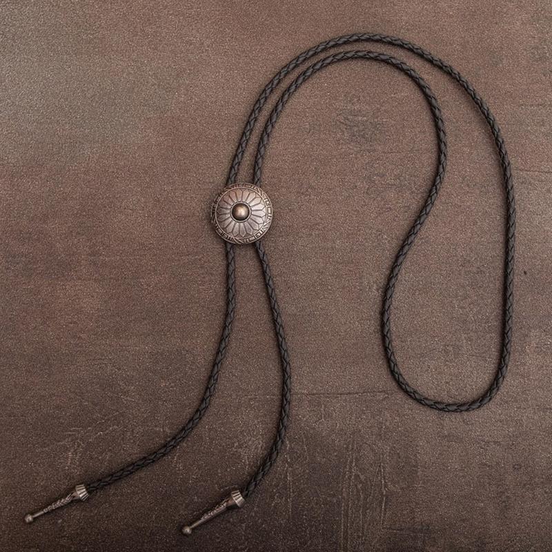 6Pieces Southwestern Styles Men's Bolo Tie with Cow Skull Star Pendant for Casual or Formal Wear Leather Cord Necktie