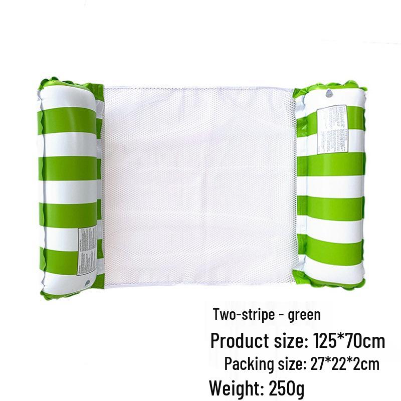 Inflatable PVC Float Recliner: Foldable Striped Swimming Bed