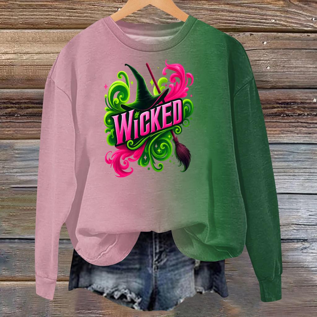 Women's Fashion Casual Long Sleeve Loose Printed Sweatshirt