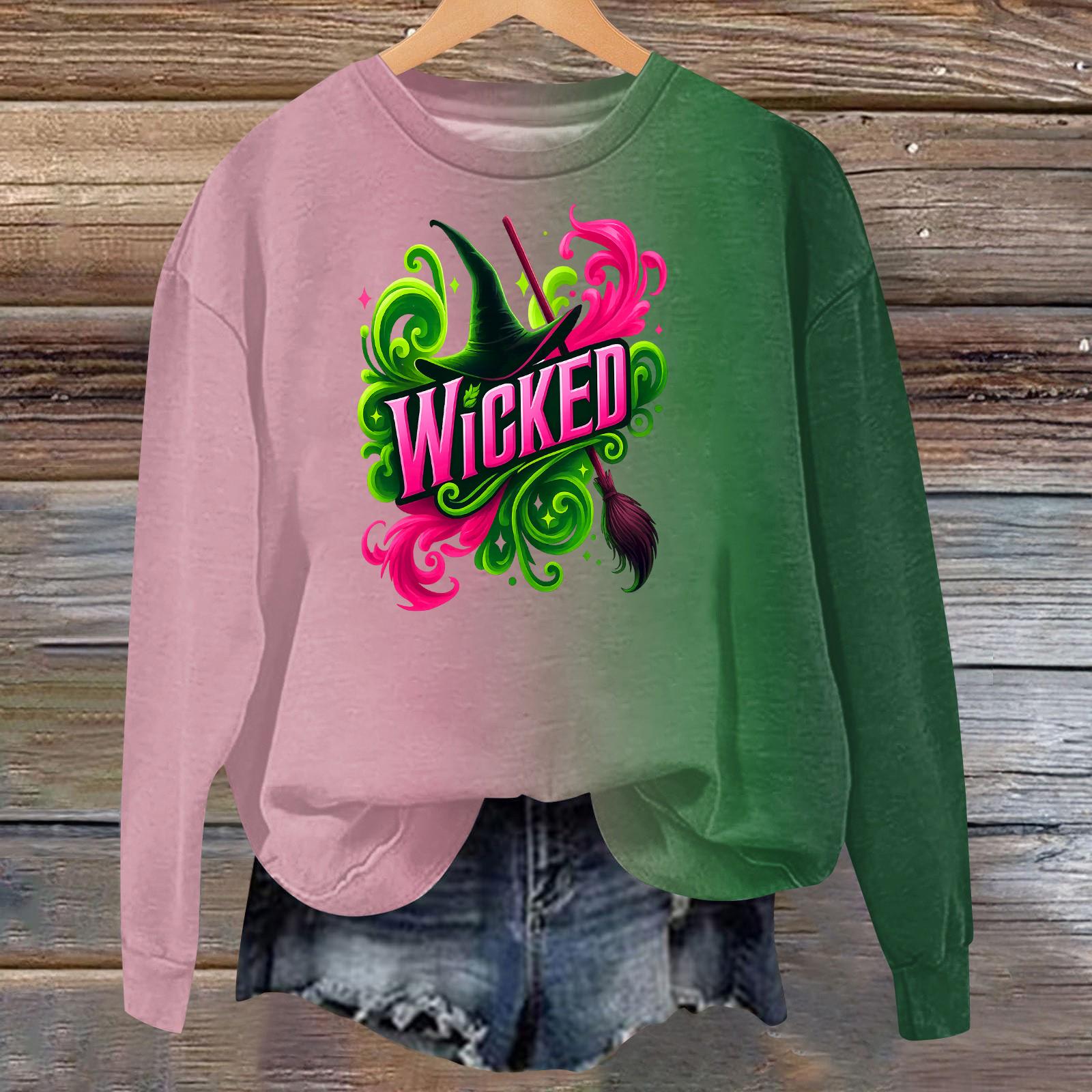 

Женская модная повседневная толстовка с длинным рукавом, свободного кроя, с принтом XL