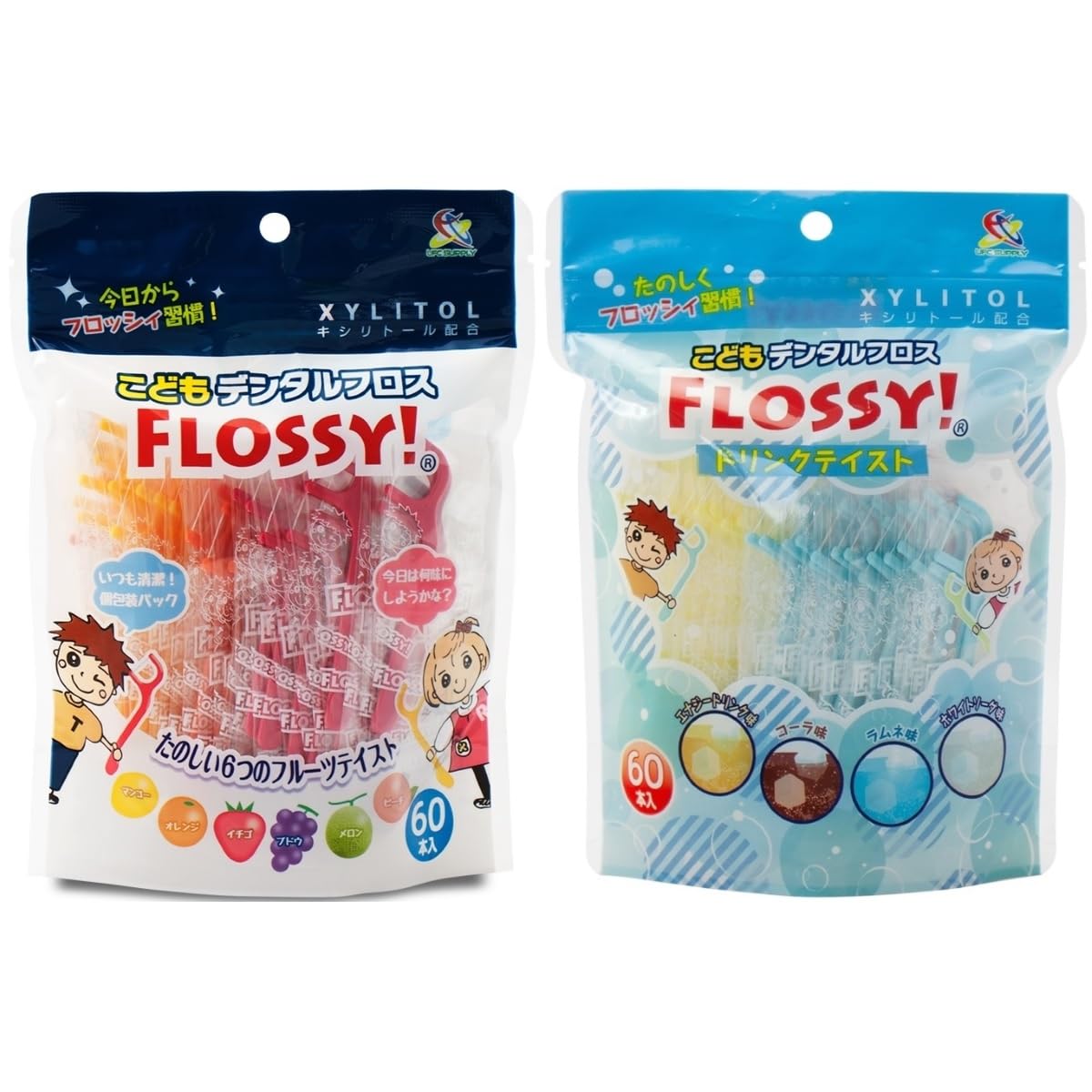 UFC Supply Kids Dental Floss Flossy Fruit Drink Set 120 & (10 Flavors, Pieces) синий