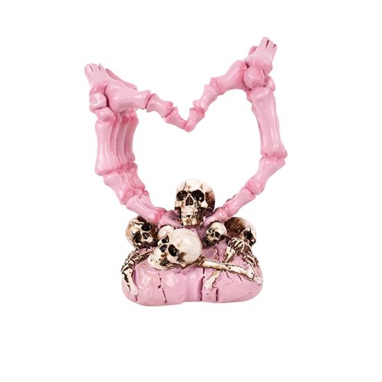 Skeleton Hand Figurine Halloween Gothic Love Heart Gesture Bone Hand