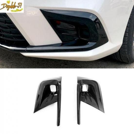 For Honda Civic   Glossy Black 2X Front Fog Lamp Bumper Light Cover Trim
