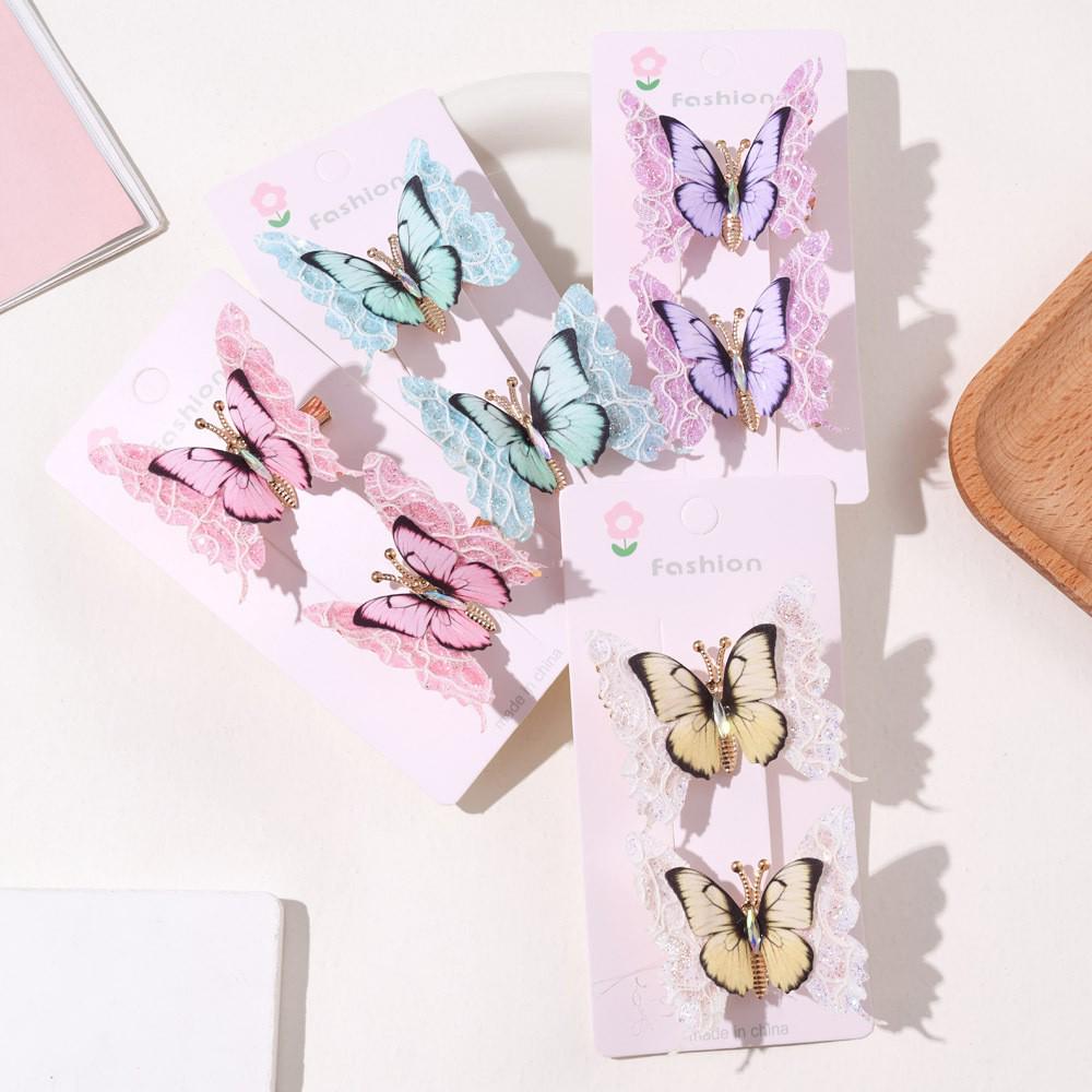 3D Double-Layer Multicolor Butterfly Hairpin for Women – Elegant Bangs and Side Hair Clip