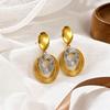 Europe & US Bold Multi-Layer Metal Circle Dangle Earrings, Stainless Steel Fashion Statement