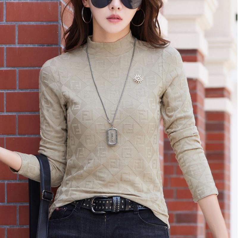 

Модная женская рубашка с длинными рукавами, большой размер, универсальный осенне-зимний стиль, внутренний теплый топ 2XL