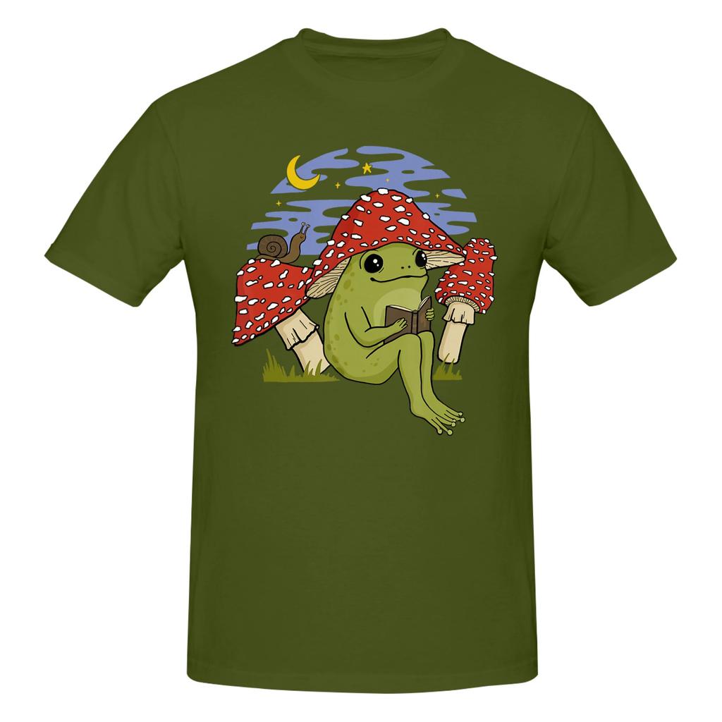 Piece Goblincore Book Lover Novelty  Cotton TShirt Funny Frog Meme Tees Tops For Unisex