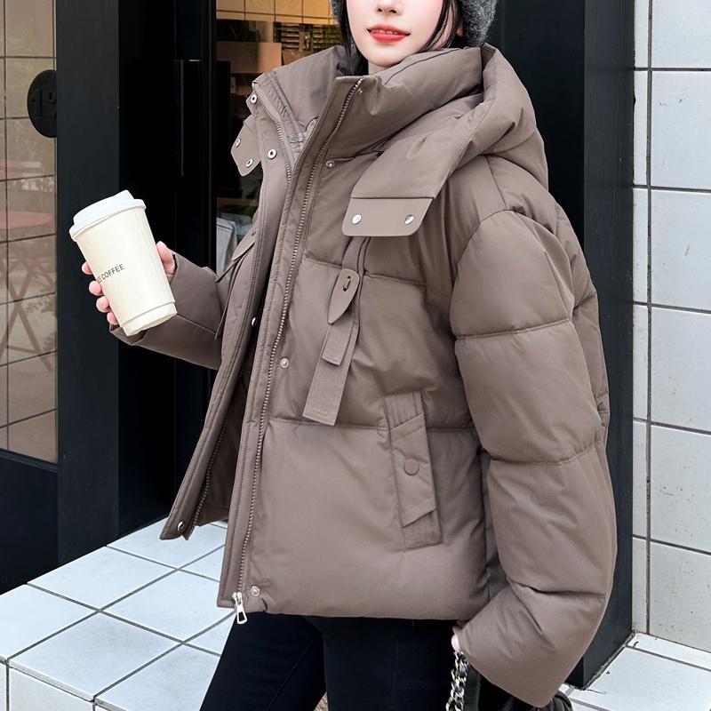 Fashion Winter Jackets Woman Short Parkas Hooded Loose Thick Warm Outerwears Casual Women's Coats