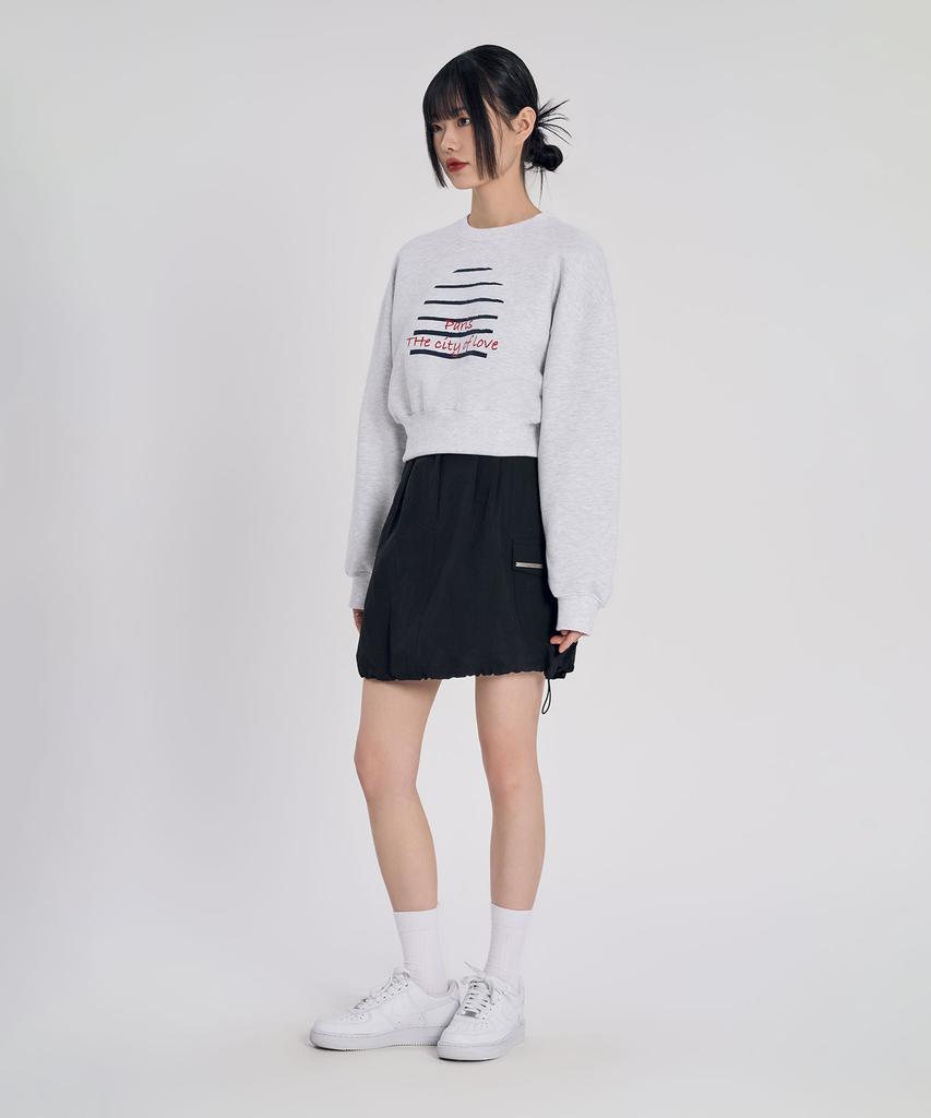 Slow Record House Nylon Cargo Mini Skirt_Black