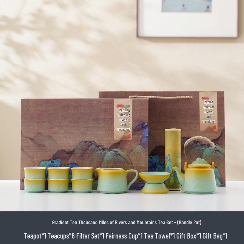 Distant Mountains Ceramic Kung Fu Tea Set