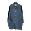 RRL 0201R Indigo Baumwolle x Leinen Denim Shop Coat Mantel M IndigoUsed