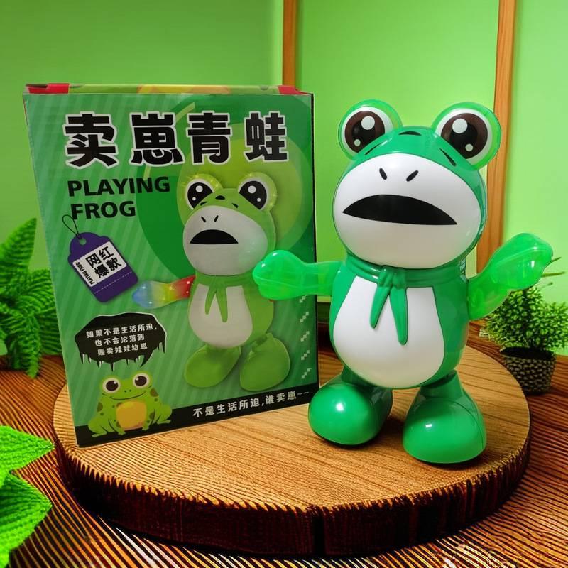 Popular Electric Dancing Frog Toy With Light And Sound Effects Wholesale For Street Vendors