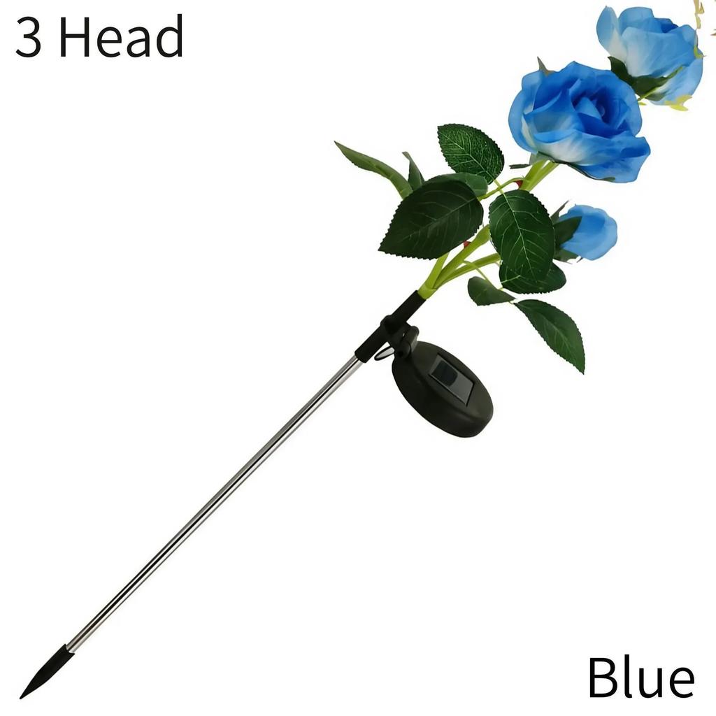 Solar Powered Rose Flower Lights Large Garden Outdoor Decoration Waterproof Lighting Lawn Landscape Lighting