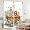 2pcs, 2D FLAT PRINTING Curtains (Without Rod) Animal Ark Fashionable Popular Curtains Versatile Polyester Curtains Home Decor