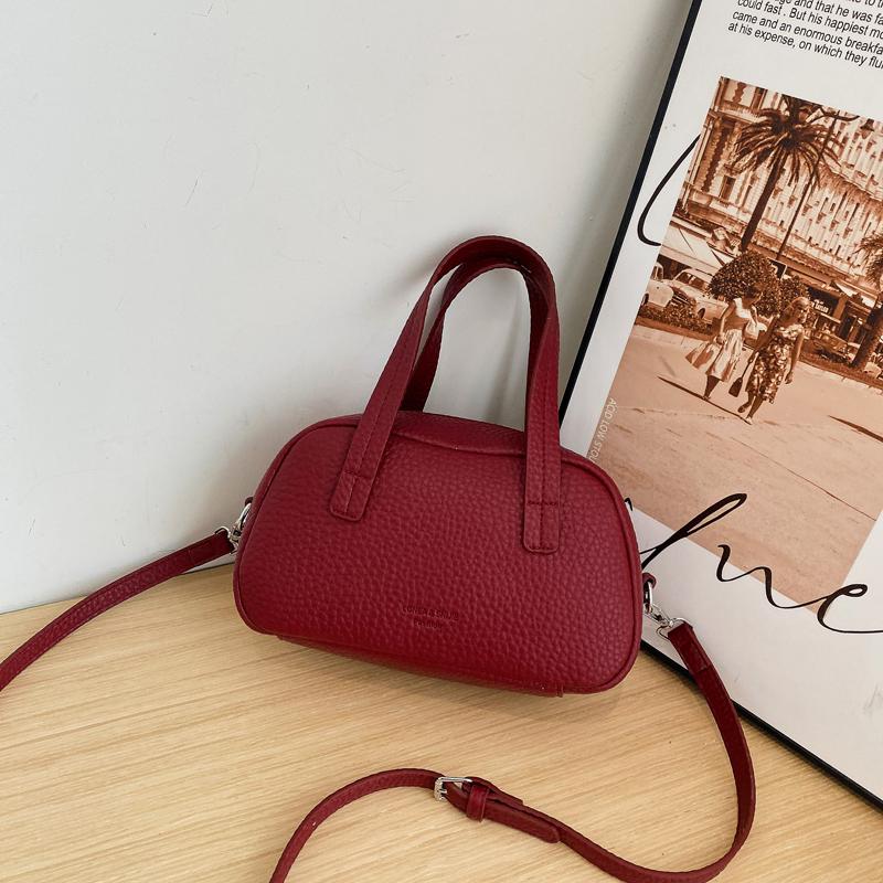 Monochromatic PU female shoulder bag with buckle for women textured bag with all the matches zipped bags feminine