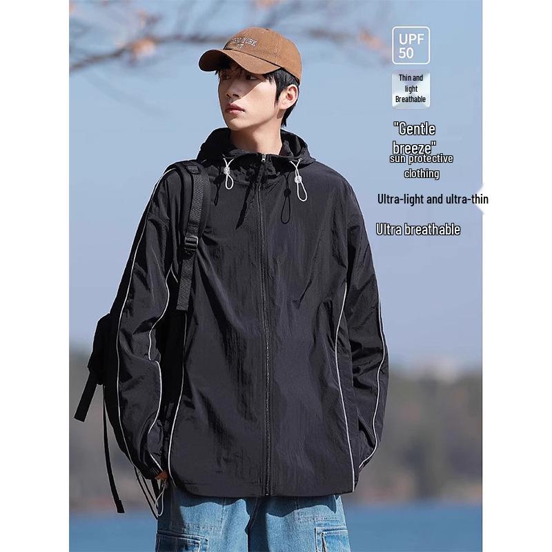 WASSUP Men's 2025 Summer Sun Protection Windbreaker - Anti-UV, Ice Silk, Quick-Dry, Lightweight