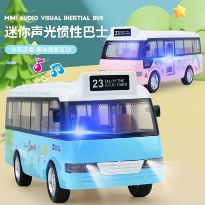 Kinder-Inertial-Licht- und Musikbus, Simuliertes Busmodell, Inertial-Spielzeugauto für Jungen und Mädchen