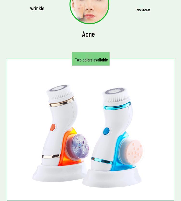 4-in-1 Electric Waterproof Facial Cleansing Brush for Deep Cleaning & Blackhead Removal