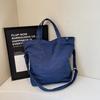 Large Capacity Student Tote Bag Solid Color Shoulder Crossbody Bag