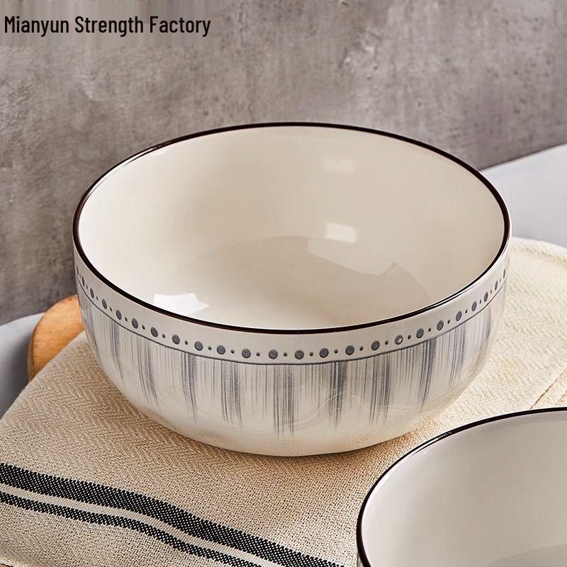 High-End 8-Inch and 6-Inch Ceramic Soup and Noodle Bowls, 2025 Luxury Collection