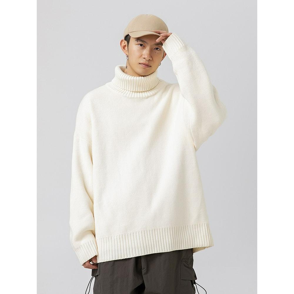 Paar Uni Rollkragenpullover Herren und Damen Paare Herbst und Winter Lockerer Fauler Stil Pullover