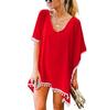 Chiffon Tassel Beach Cover-up: European & American Style with Fur Ball Accents