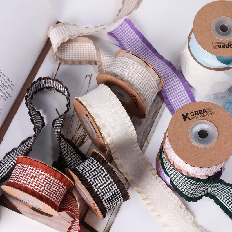 Factory Multicolour Ruffled Polyester Ribbon for Gift Box Packing