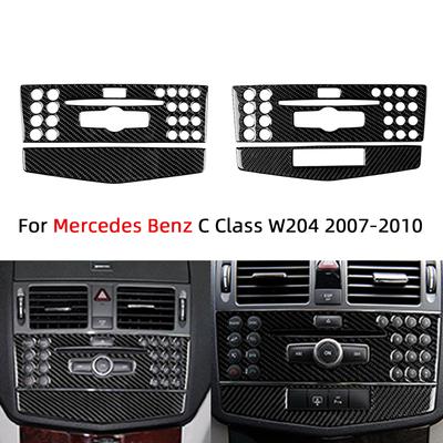 Für Mercedes Benz C-Klasse W204 2007-2010 Carbon Faser Auto Innen Dekoration Center Konsole CD Panel Aufkleber trim Abdeckung