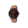 Standard Series Classic Minimalist Stylish Quartz Movement Leather Strap Watch Men Watches Red MTP-VT01BL-5B