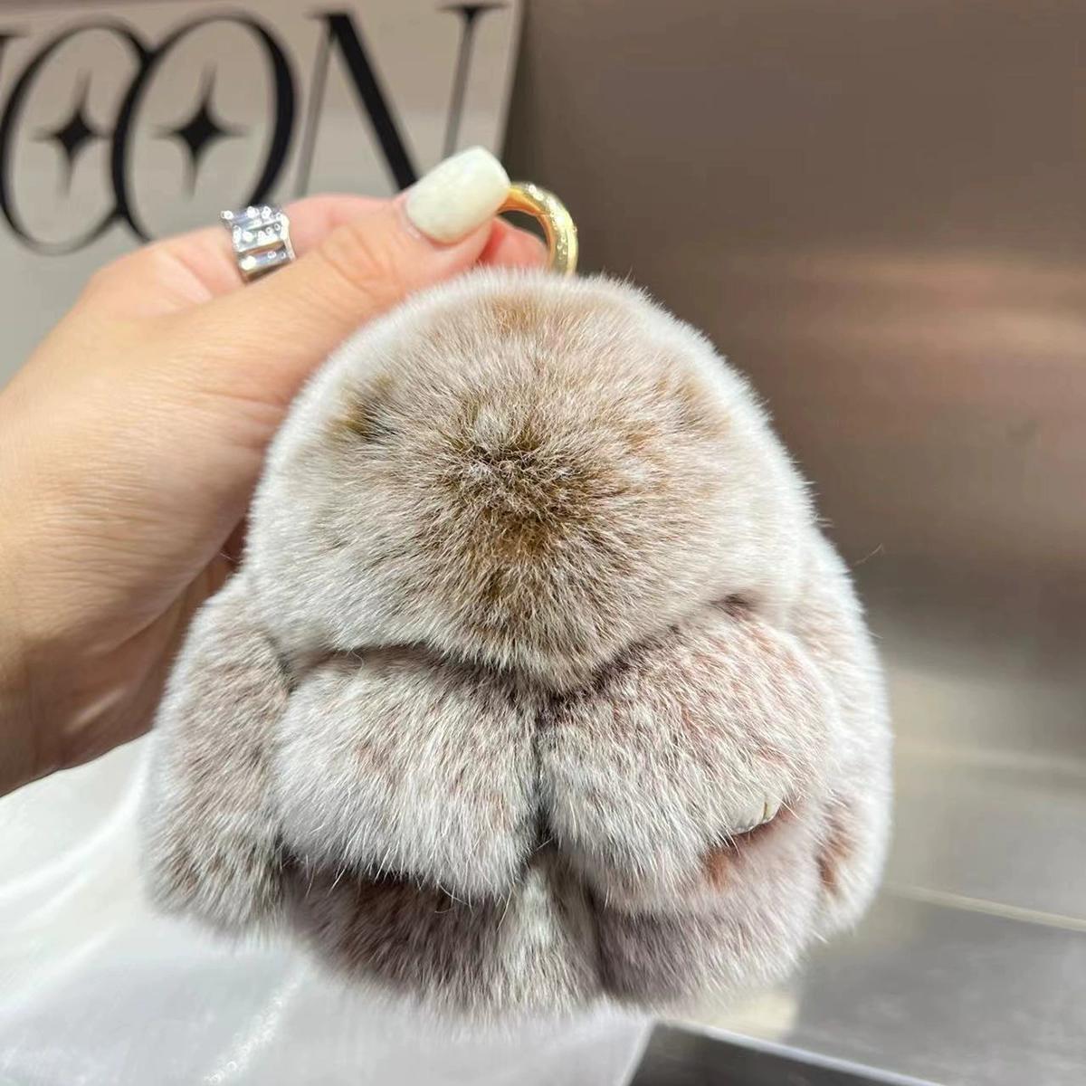 

Корейская милая кукла-кролик Рекс, брелок для ключей от машины, мини-сумка, плюшевый мертвый кулон-кролик