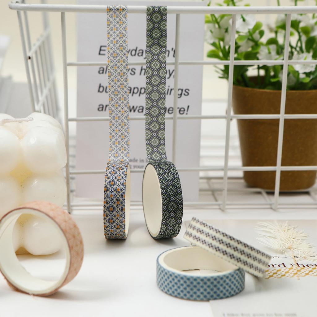 YUBX Abdeckendes Basis-Muster Washi-Tape Retro Geometrisch Dünn DIY Geschenk- und Geschenkdekorations-Tape, 60-teiliges Set, Kollektion, Eleganz, Streifen, Basteln,