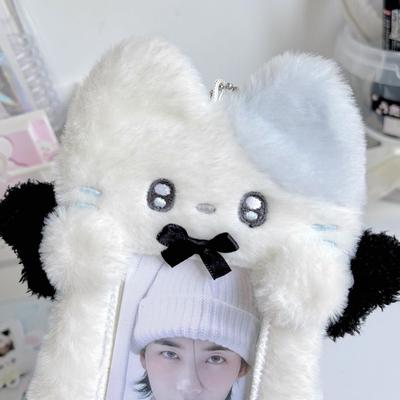 Cute Cartoon Plush Kpop Album Card Holder Bus Card Bank Id Card Protective Display Sleeves Students Bag Pendant Gift