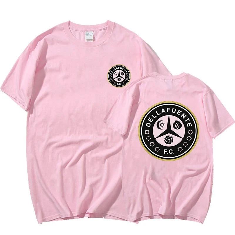 Summer Men T-shirt Dellafuente Print T Shirts Y2k Top Women Cotton Tshirt Unisex Oversize Streetwear 100% Cotton Teeshirt