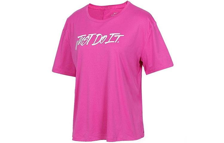 

Nike Drop Shoulder Sleeve T Shirt Women s Pink Purple CD9635-623 M